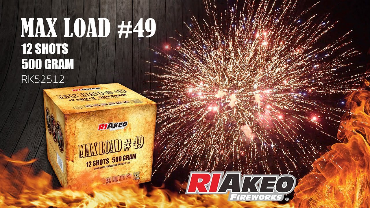 USA 1.4G CAKE “MAX LOAD #49” 12 shots RK52512 36mm丨RIAKEO FIREWORKS