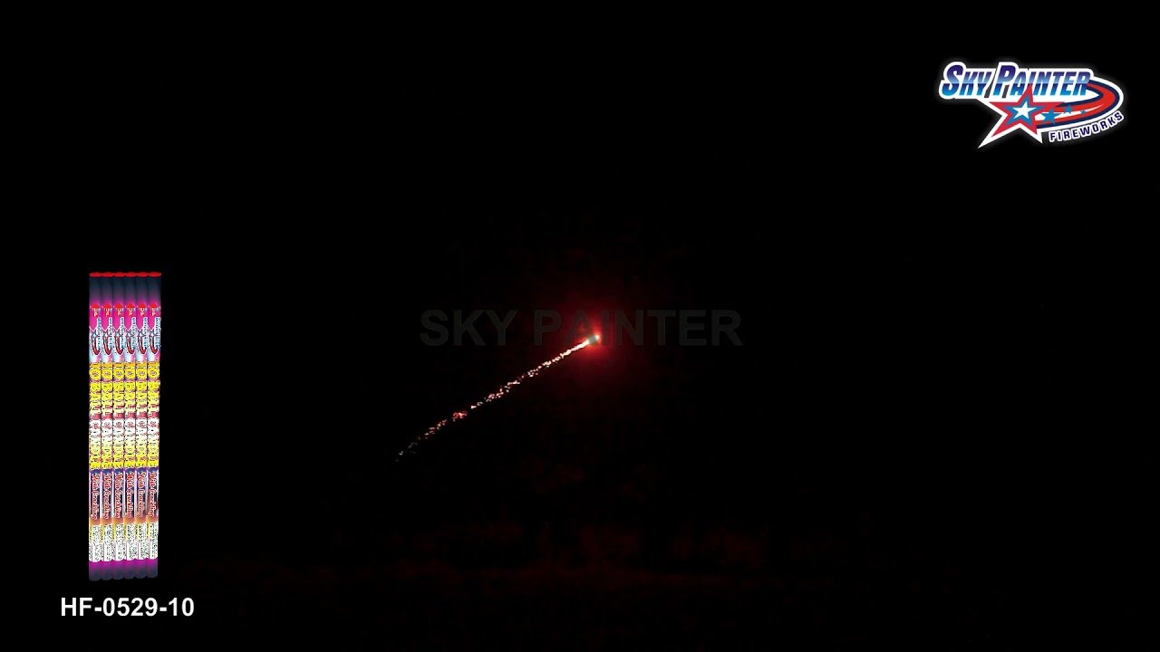SKY PAINTER FIREWORKS ROMAN CANDLE HF-0529-10 10 BALL CANDLE WITH CRACKLING 10 SHOTS FIREWORKS