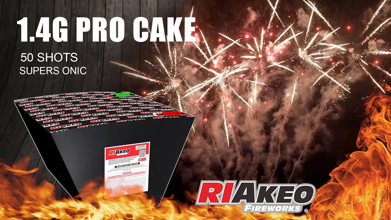SUPERS ONIC USA 1.4G PRO CAKE 1.2 inch 50 shots JLP2305 | RIAKEO FIREWORKS