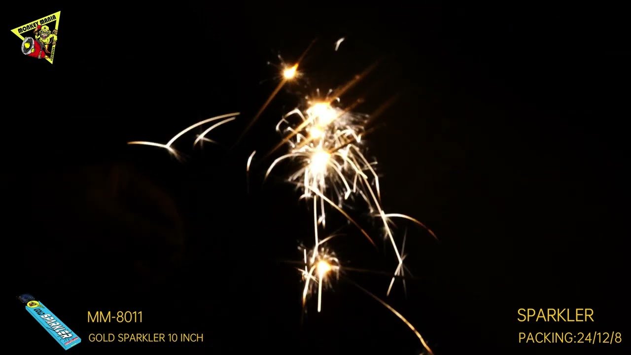 2023 Monkey Mania MM 8011 Gold Sparkler 10 inch