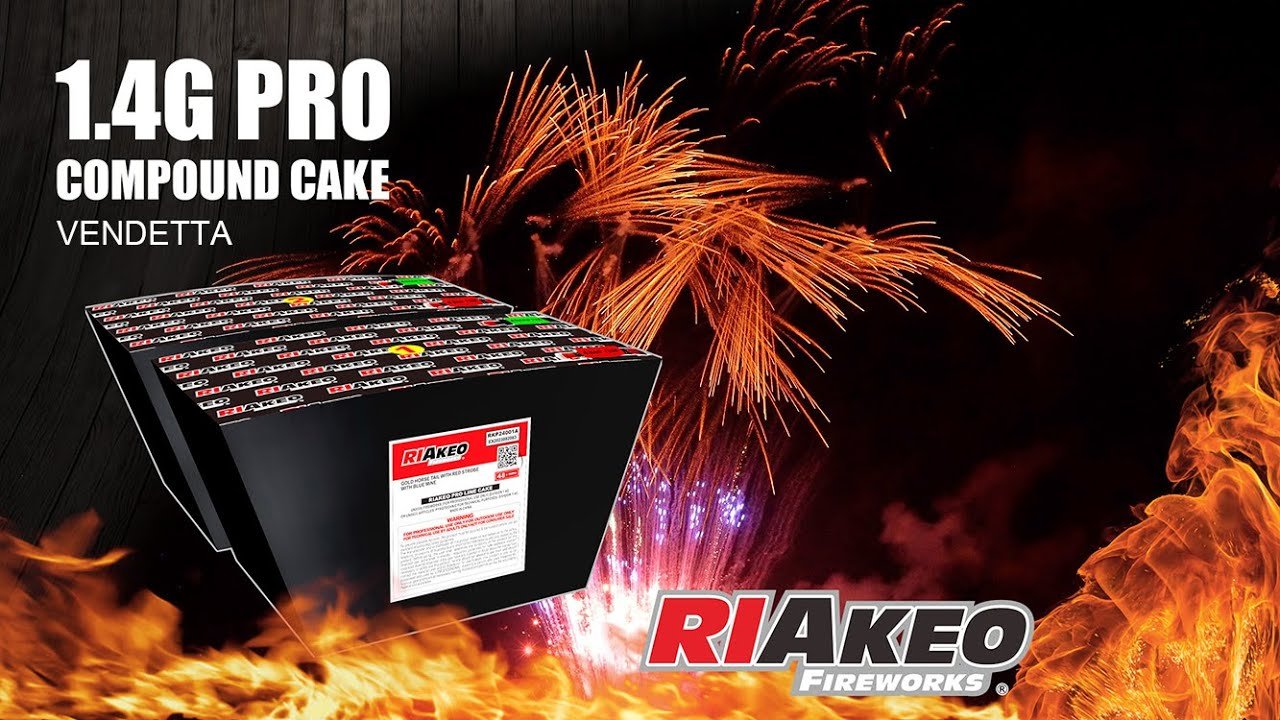 VENDETTA USA 1.4G PRO COMPOUND CAKE 96 shots RKP24001 | RIAKEO FIREWORKS