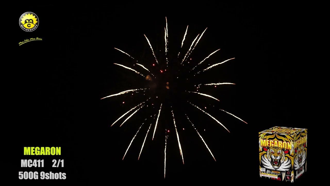 MC411 Megaron Packing 2/1 500G Cake Fireworks 9 Shots