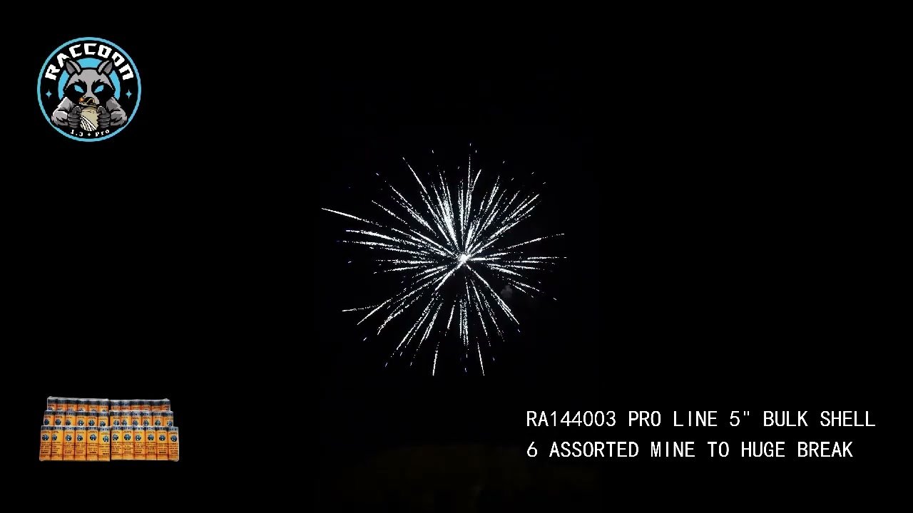 Raccoon Fireworks 1.4g Pro A144003 Pro Line 5 inch Bulk Shell Mine to Break