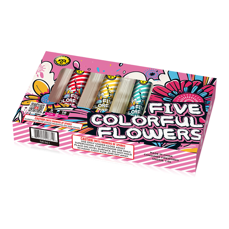 FIVE COLORFUL FLOWERS